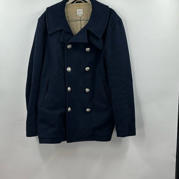 Nepenthes wool navy pea coat - Picture 1 of 5